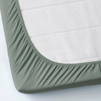 VÅRVIAL - Sheet with corners for sofa bed, grey-green, 80x200 cm - best price from Maltashopper.com 20551779