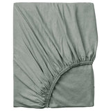 VÅRVIAL fitted sheet for day-bed, grey-green, 80x200 cm