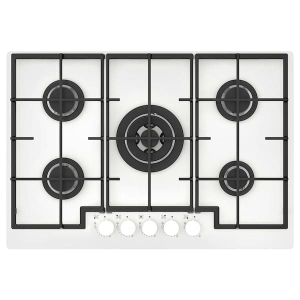 VASASTAN Gas cooktop, 700 glass/white, 74 cm , 74 cm - best price from Maltashopper.com 60523586