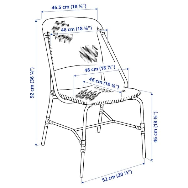 VASSHOLMEN - Chair, in/outdoor, black/white - Premium Chairs from Ikea - Just €103.99! Shop now at Maltashopper.com