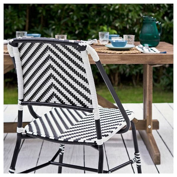 VASSHOLMEN - Chair, in/outdoor, black/white - best price from Maltashopper.com 30503740