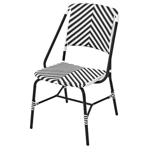 VASSHOLMEN - Chair, in/outdoor, black/white