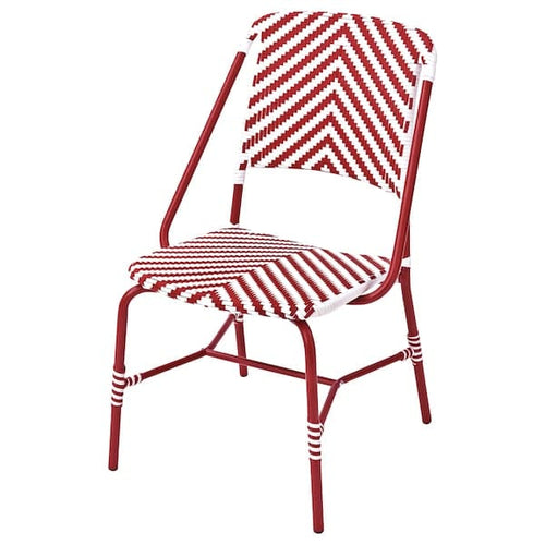 VASSHOLMEN - Chair, indoor/outdoor, red/white ,