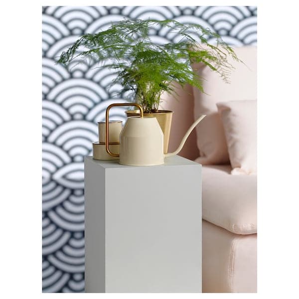 Ikea VATTENKRASSE - Watering can, ivory/gold-colour, 0.9 l