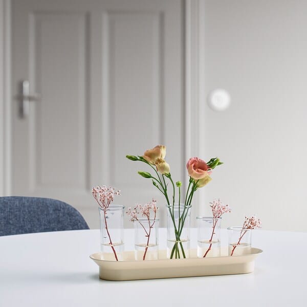 Ikea VATTENKRASSE - Propagation set, clear glass ivory/gold-colour
