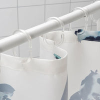 VATTENSJÖN Shower curtain - blue white/fish 180x200 cm - best price from Maltashopper.com 50487824