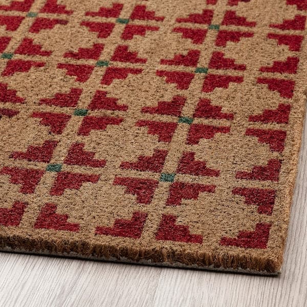 VATTENTORN - Door mat, indoor, natural/red, 40x60 cm - best price from Maltashopper.com 10555283