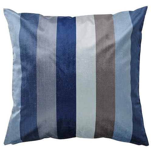 VATTENVÄN - Cushion cover, blue/striped, 50x50 cm