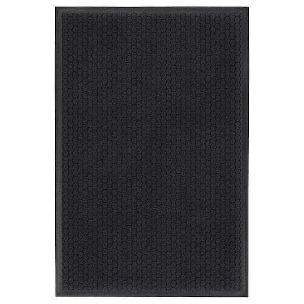 VATTENVERK - Door mat, indoor, dark grey, 100x150 cm