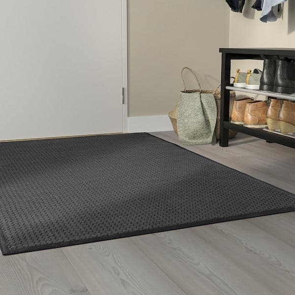 Ikea VATTENVERK - Door mat, indoor, dark grey, 100x150 cm