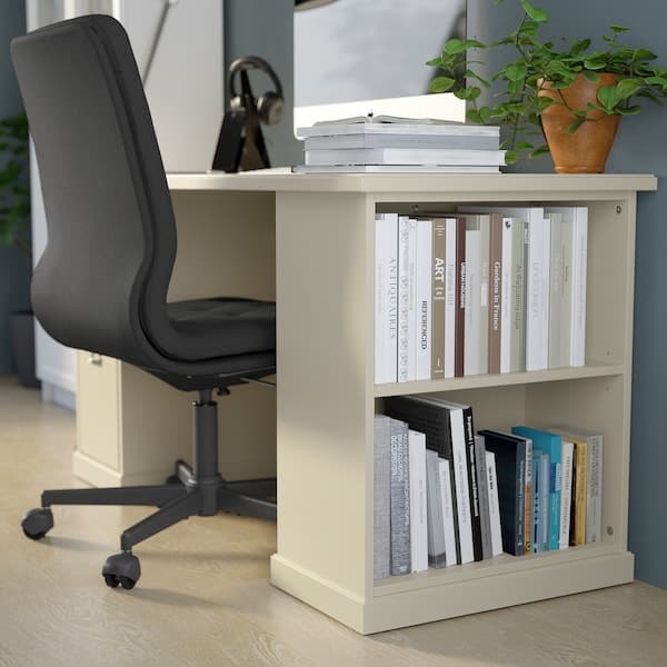 VEBJÖRN/MULLFJÄLLET / BILLY/OXBERG Desk/storage element - and swivel chair beige/grey/white , - best price from Maltashopper.com 09436366