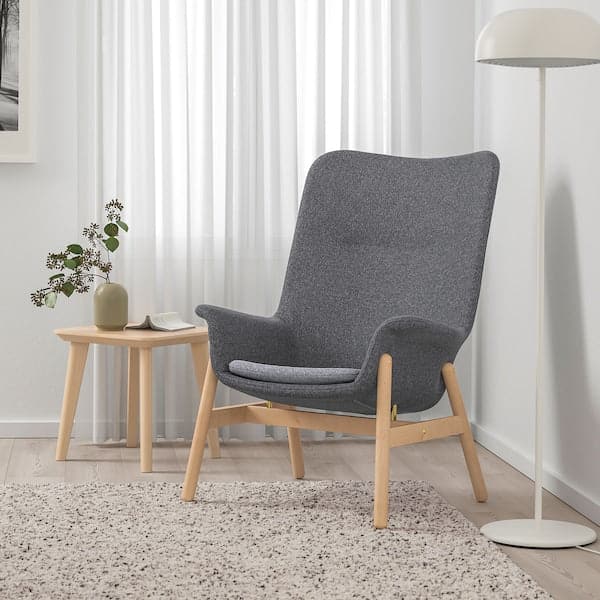 Ikea VEDBO Armchair with high backrest - Gunnared dark grey ,