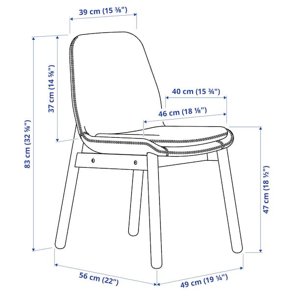 VEDBO - Chair, birch/Gunnared smoke grey - best price from Maltashopper.com 10417989