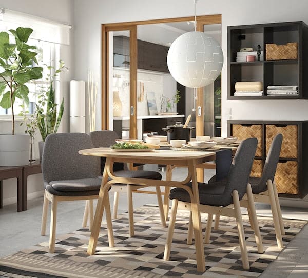 VEDBO - Chair, birch/Gunnared smoke grey - best price from Maltashopper.com 10417989