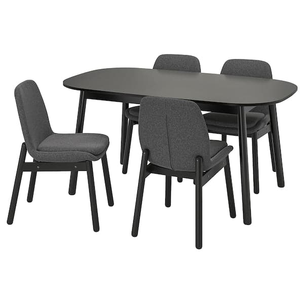 VEDBO / VEDBO - Table and 4 chairs, black/black, 160x95 cm