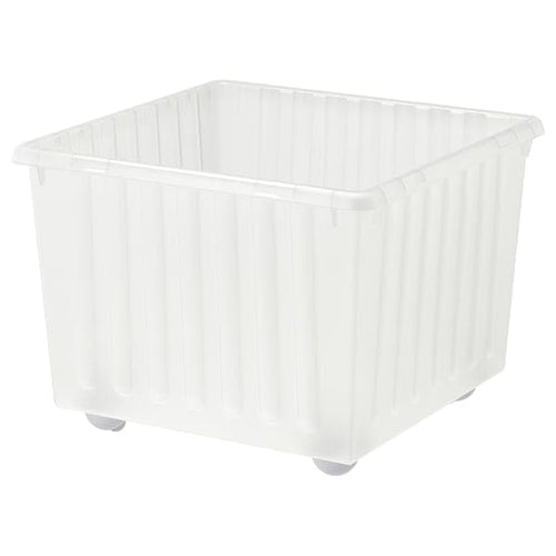 VESSLA - Storage crate with castors, white, 39x39 cm