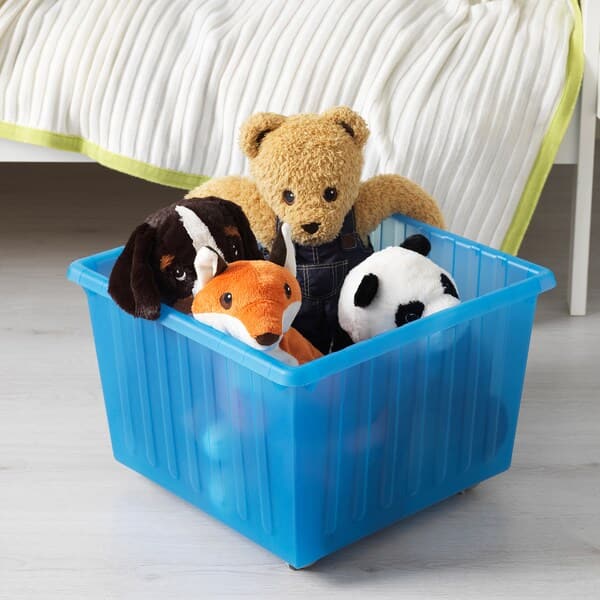VESSLA - Storage crate with castors, blue, 39x39 cm - best price from Maltashopper.com 80098516