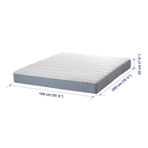 VESTERÖY Pocket sprung mattress, extra firm/light blue, 140x200 cm , - Premium Beds & Accessories from Ikea - Just €323.99! Shop now at Maltashopper.com