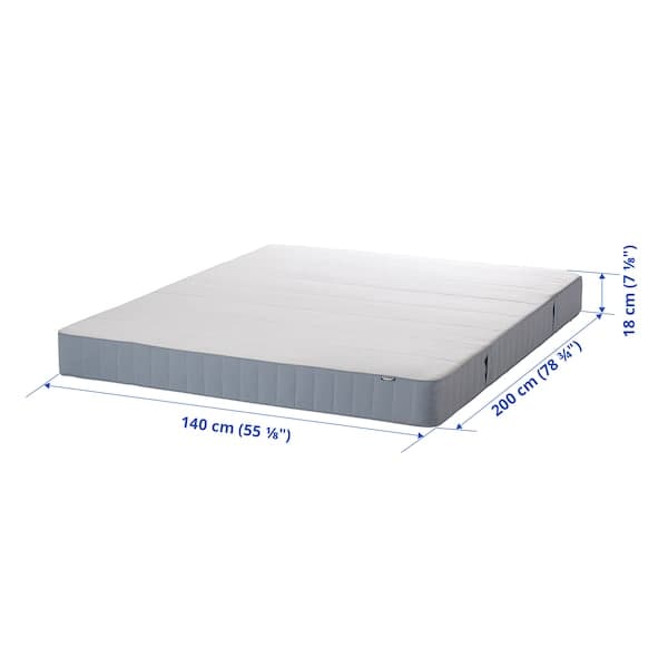 Ikea VESTMARKA - Spring mattress, rigid/blue,140x200 cm