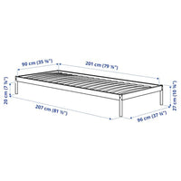 VEVELSTAD - Bed frame, white, 90x200 cm - best price from Maltashopper.com 40518270