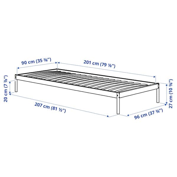 VEVELSTAD - Bed frame with 1 headboard, white/Tolkning rattan, 90x200 cm - best price from Maltashopper.com 99441778