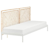 VEVELSTAD - Bed frame with 2 headboards, white/Tolkning rattan, 90x200 cm - best price from Maltashopper.com 79441802