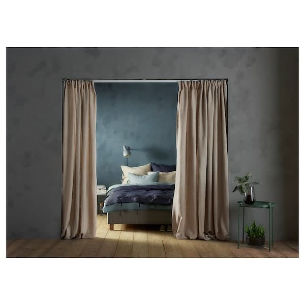 Ikea VIDGA Single Curtain Binary Set - Silver Color ,