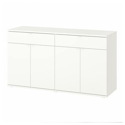 VIHALS - Sideboard, white, 140x37x75 cm