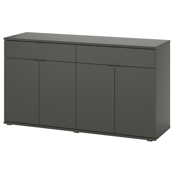 VIHALS - Sideboard, dark grey, 140x37x75 cm - best price from Maltashopper.com 60542924