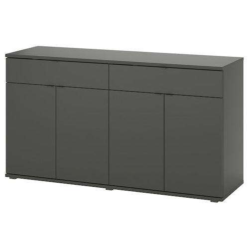 VIHALS - Sideboard, dark grey, 140x37x75 cm