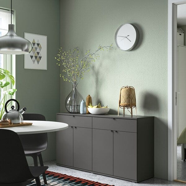 VIHALS - Sideboard, dark grey, 140x37x75 cm - best price from Maltashopper.com 60542924