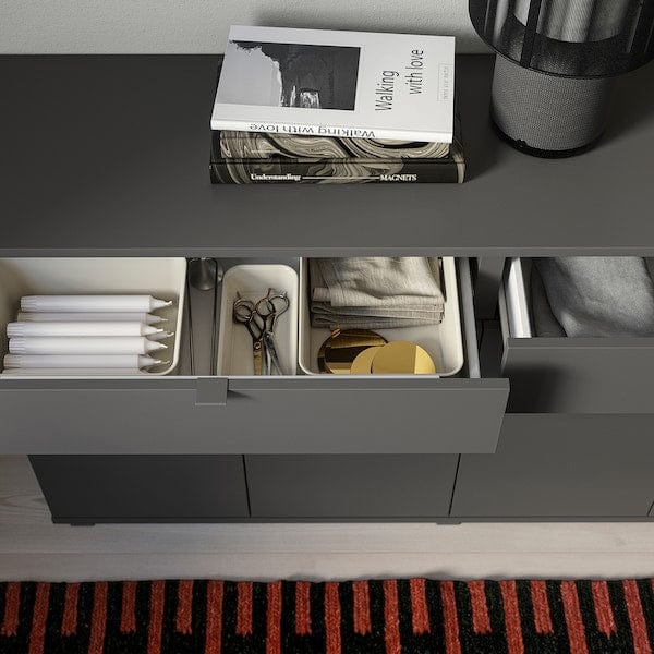 VIHALS - Sideboard, dark grey, 140x37x75 cm - best price from Maltashopper.com 60542924