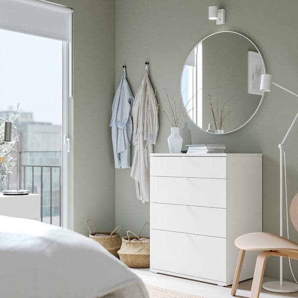 VIHALS - Chest of 4 drawers, white/anchor/unlock-function, 70x47x90 cm - best price from Maltashopper.com 00483239