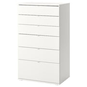 VIHALS - Chest of 6 drawers, white/anchor/unlock-function, 70x47x120 cm - best price from Maltashopper.com 30483247