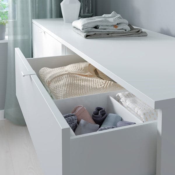Ikea VIHALS - Chest of 6 drawers, white/anchor/unlock-function, 140x47x75 cm
