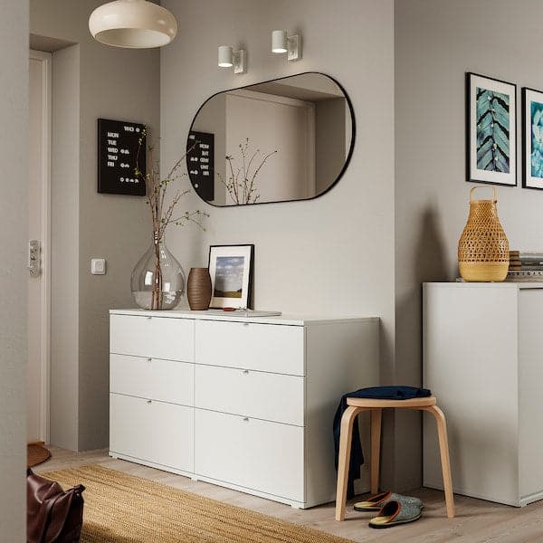 Ikea VIHALS - Chest of 6 drawers, white/anchor/unlock-function, 140x47x75 cm