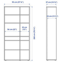 VIHALS - Storage combination w glass doors, white/clear glass, 190x37x200 cm - best price from Maltashopper.com 19521095