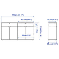 VIHALS - Storage combination w glass doors, white/clear glass, 235x37x90 cm - best price from Maltashopper.com 29521207