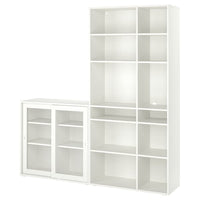 VIHALS - Storage combination w glass doors, white/clear glass, 190x37x200 cm - best price from Maltashopper.com 19521095