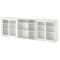 VIHALS - Storage combination w glass doors, white/clear glass, 285x37x90 cm - best price from Maltashopper.com 59521215