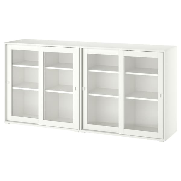 VIHALS - Storage combination w glass doors, white/clear glass, 190x37x90 cm - best price from Maltashopper.com 89521209