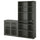 VIHALS - VIHALS Storage combination w glass doors, dark grey/clear glass, 190x37x200 cm