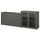 VIHALS - VIHALS Storage combination w glass doors, dark grey/clear glass, 235x37x90 cm