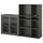 VIHALS - VIHALS Storage combination w glass doors, dark grey/clear glass, 190x37x140 cm