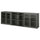VIHALS - VIHALS Storage combination w glass doors, dark grey/clear glass, 285x37x90 cm