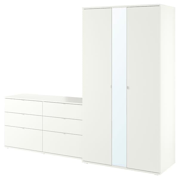 VIHALS - Wardrobe combination, white, 245x57x200 cm - best price from Maltashopper.com 49442186