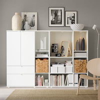 VIHALS - Storage combination, white, 200x37x140 cm - best price from Maltashopper.com 79440614