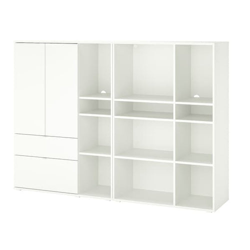 VIHALS - Storage combination, white, 200x37x140 cm