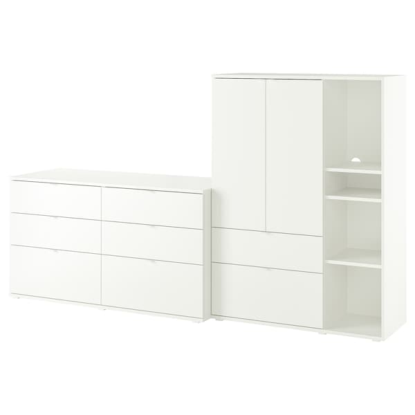 VIHALS - Storage combination, white, 245x47x140 cm - best price from Maltashopper.com 39442177