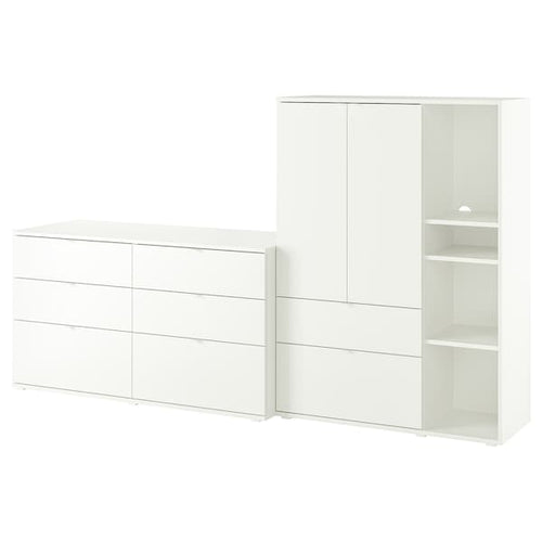 VIHALS - Storage combination, white, 245x47x140 cm